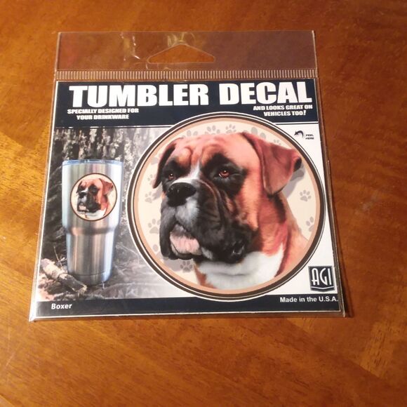 AGI Boxer Dog Decal for Tumbler Car Laptop New in Package - Picture 1 of 2